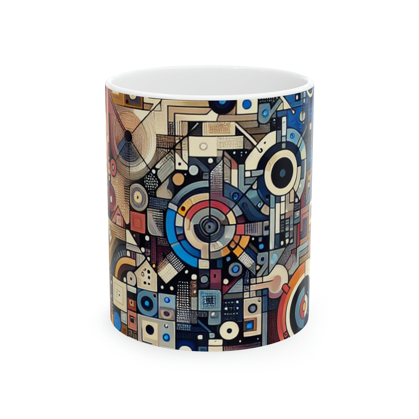 "Connected Hearts: Love in the Digital Age" - The Alien Ceramic Mug 11oz Conceptual Art