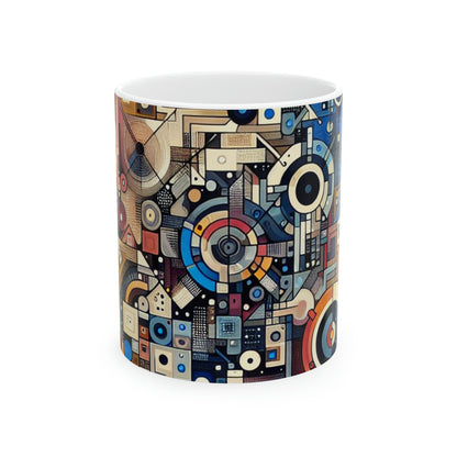 "Connected Hearts: Love in the Digital Age" - The Alien Ceramic Mug 11oz Conceptual Art