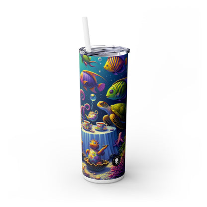 « L'heure du thé sous la mer » - Le verre fin Alien Maars® avec paille 20 oz