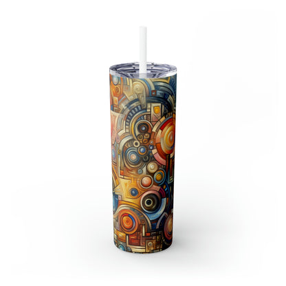 "Roots to Radiance: An Artistic Exploration of Personal Growth and Transformation" - The Alien Maars® Skinny Tumbler with Straw 20oz Symbolism