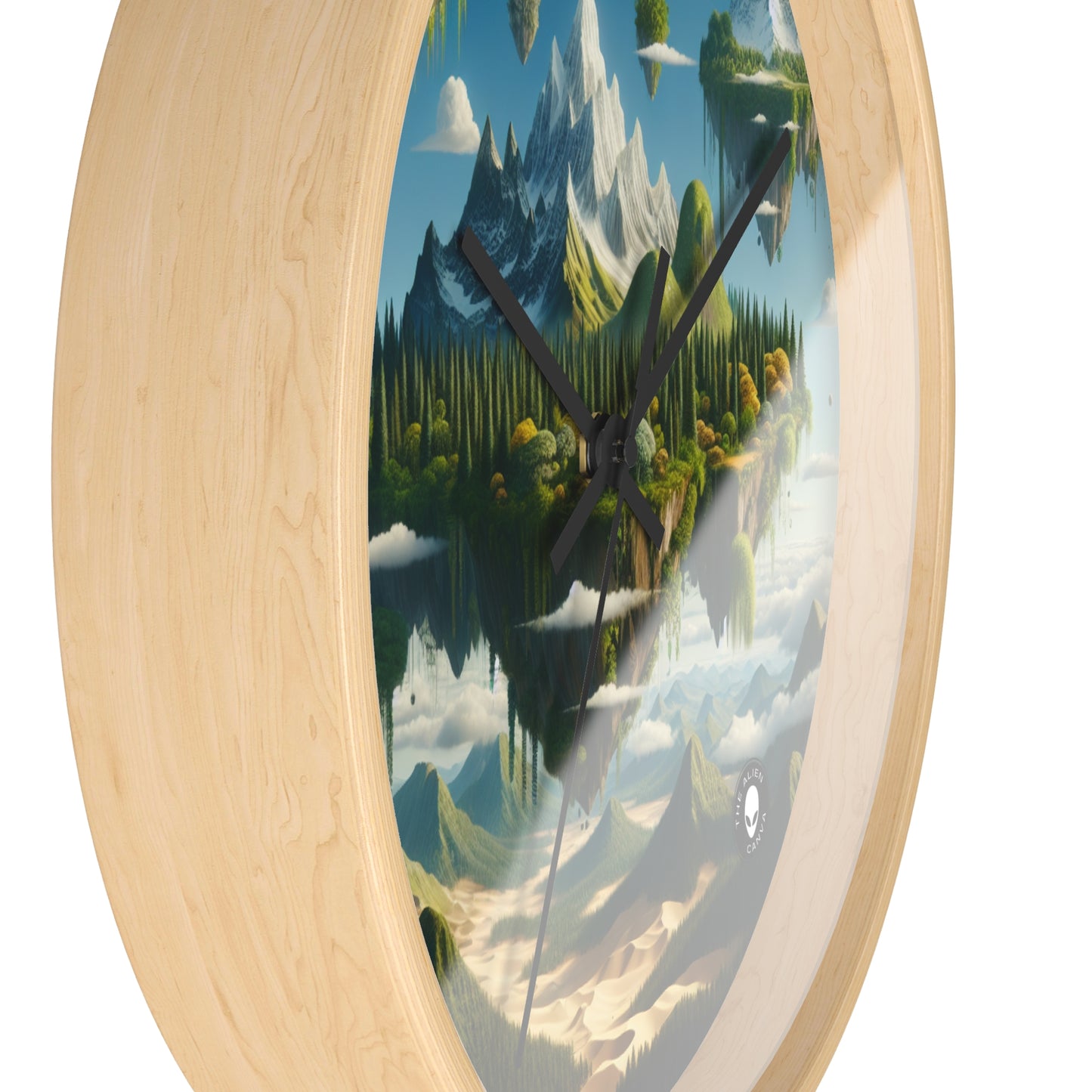 "Elemental Isles: A Dreamlike Journey through Nature's Wonders" - The Alien Wall Clock