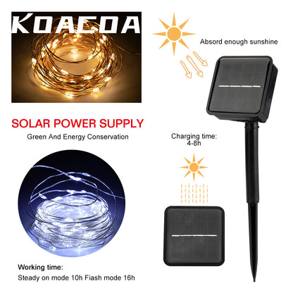 Solar LED copper light