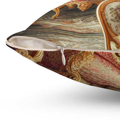 "Enchanted Court Symphony" - The Alien Spun Polyester Square Pillow Baroque Style