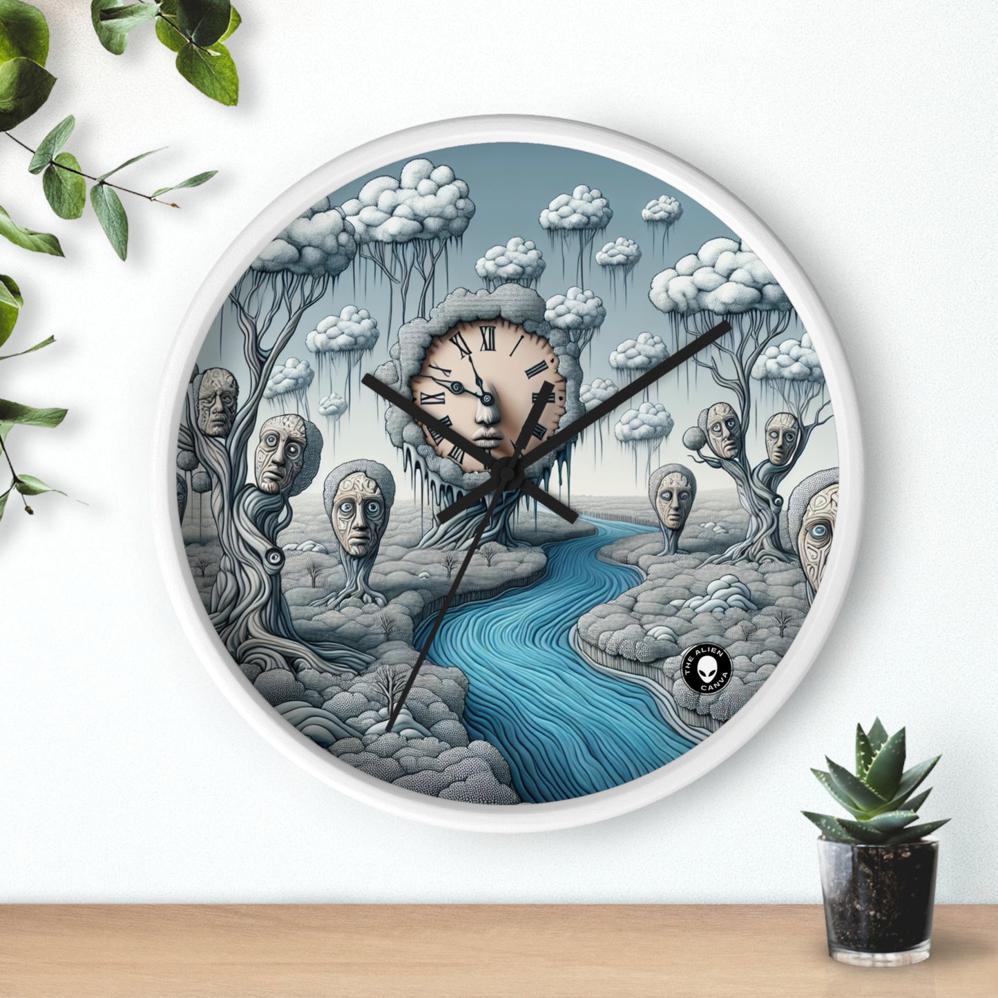 "Fantasy Wonderland: Where Time Bends and Trees Talk" - The Alien Wall Clock