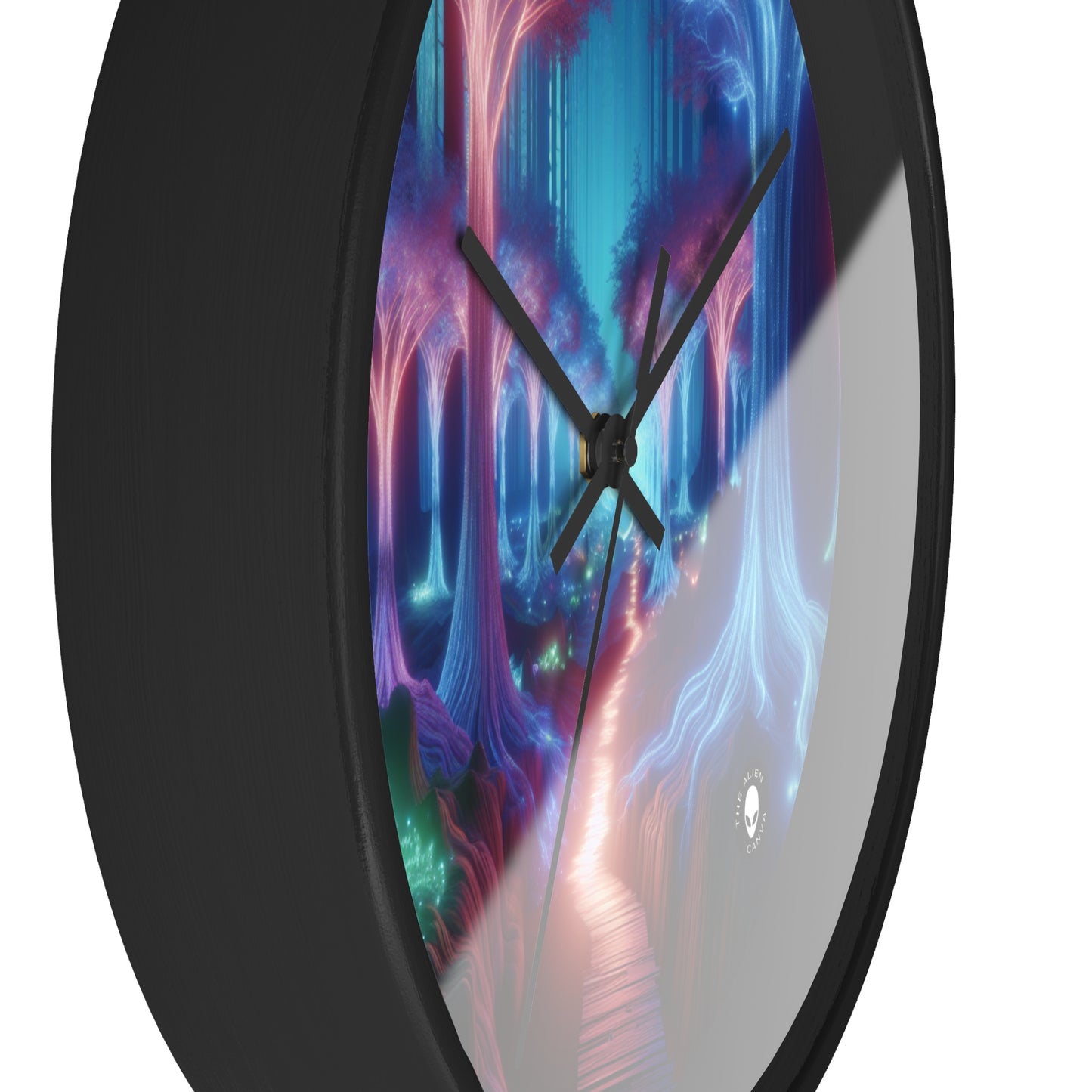 "Glowing Enchanted Forest: A Journey into the Unknown" - The Alien Wall Clock