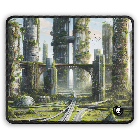 "Nature's Reclamation: A Futuristic Cityscape" - The Alien Gaming Mouse Pad