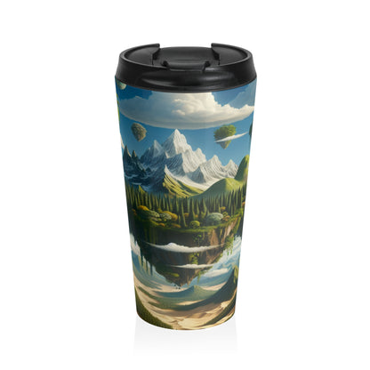 "Elemental Isles: A Dreamlike Journey through Nature's Wonders" - The Alien Stainless Steel Travel Mug