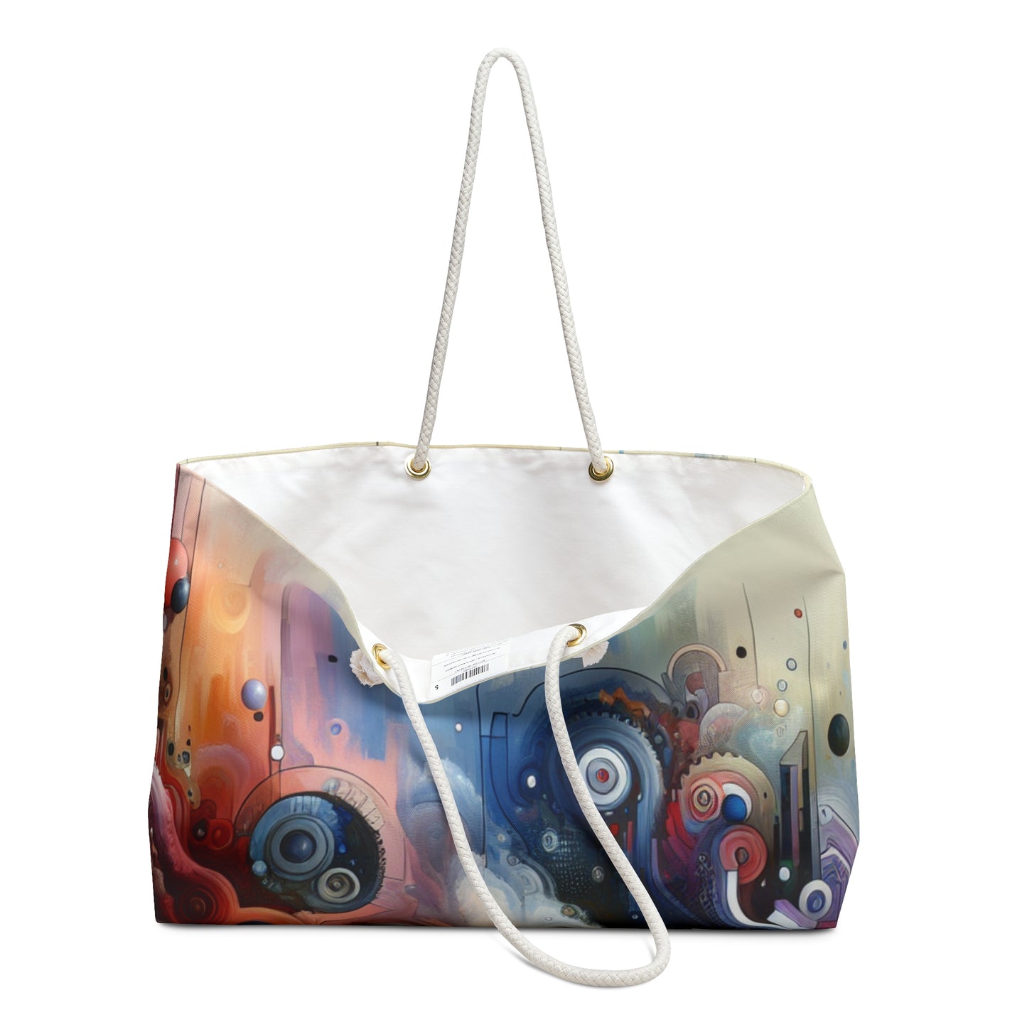 "Temporal Flux : Un voyage surréaliste à travers des formes abstraites et des couleurs vibrantes" - The Alien Weekender Bag Avant-garde Art