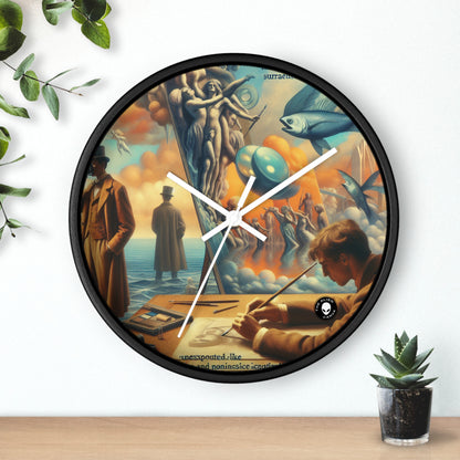 Whimsical Dreams: Defying Gravity in the Celestial Abyss - The Alien Wall Clock Surrealism