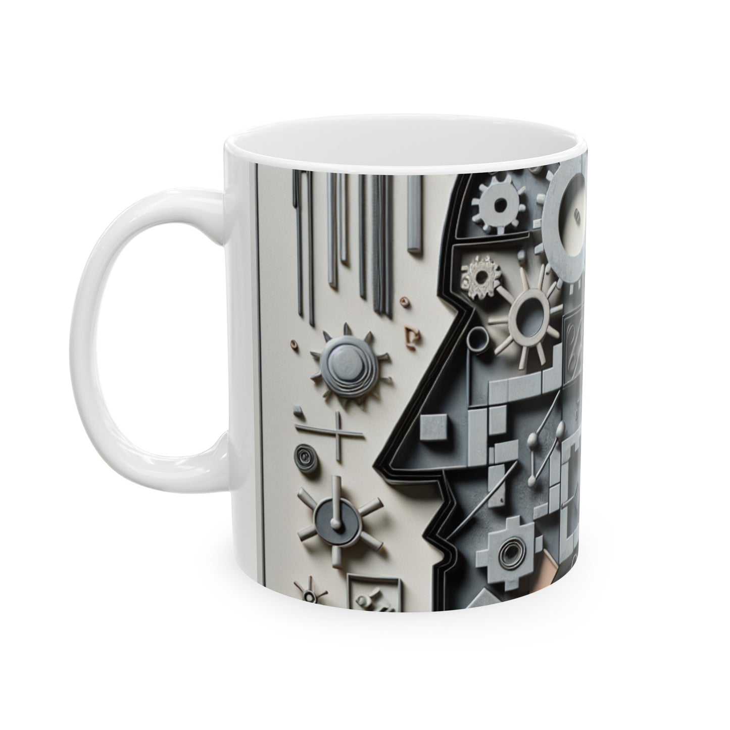 "Capas temporales: el viaje de la vida a través de imágenes abstractas" - The Alien Ceramic Mug 11oz Conceptual Art