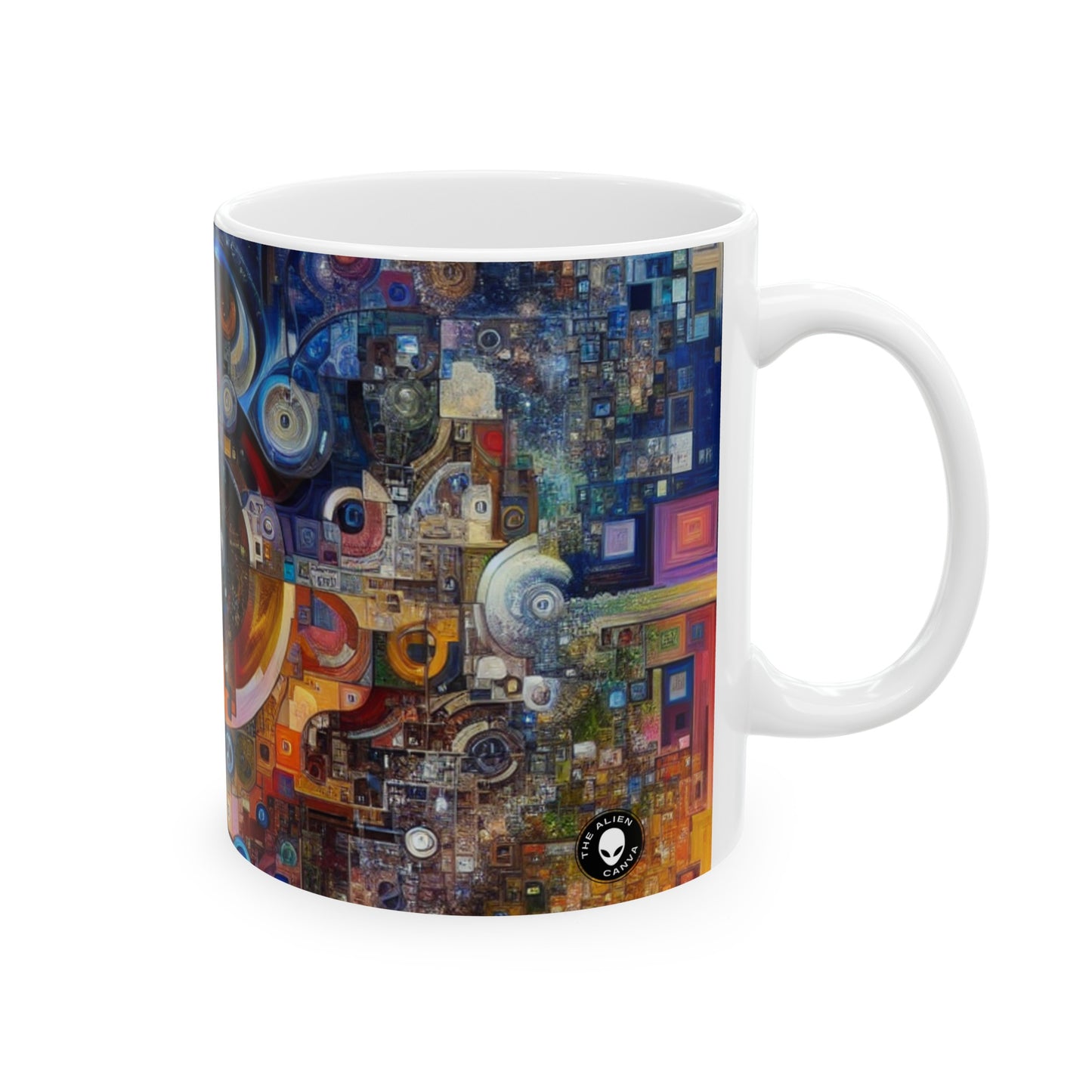 "Percepción distorsionada: un comentario posmoderno sobre la realidad" - The Alien Ceramic Mug 11oz Postmodern Art