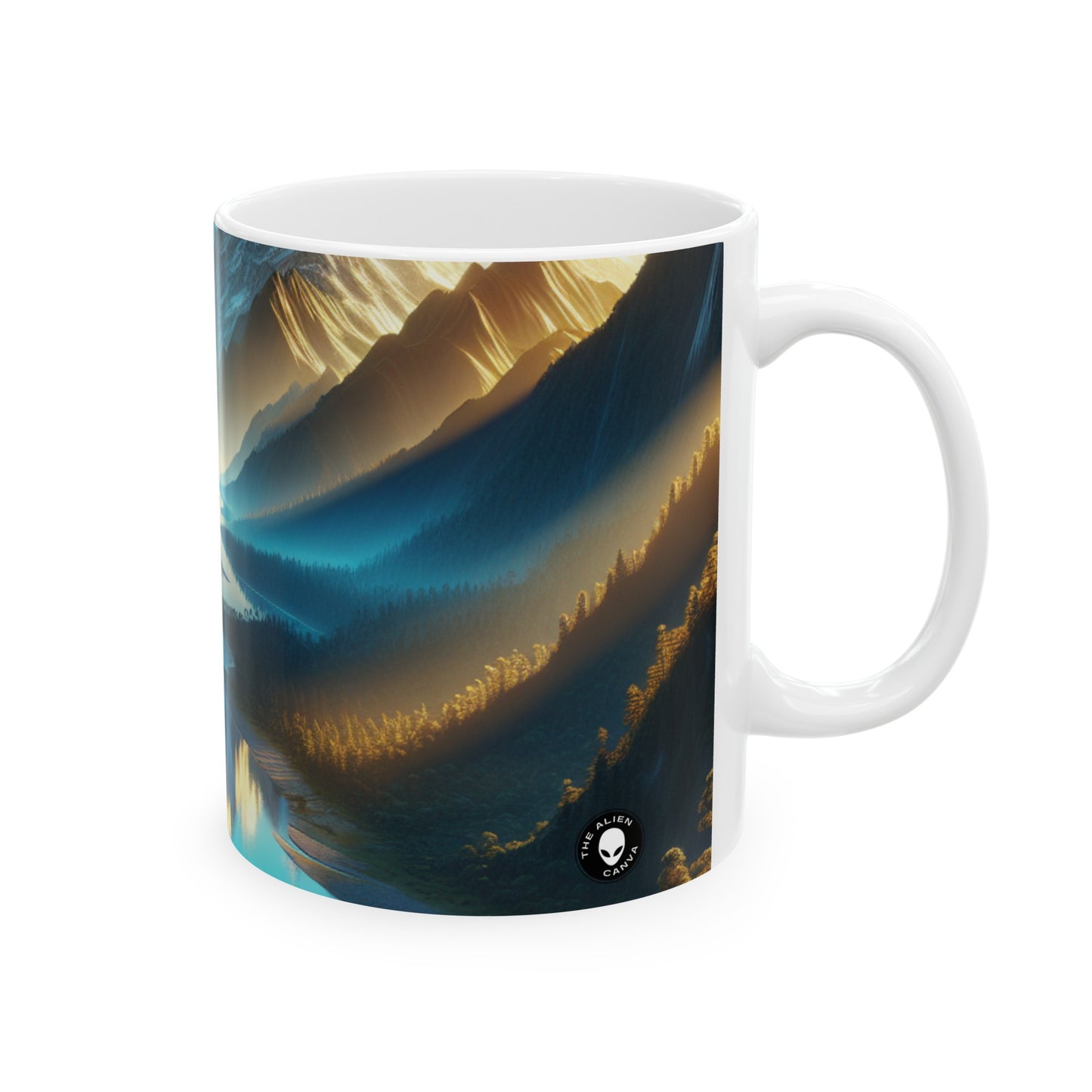 "Serenity's Palette: A Sunset Symphony" - La tasse en céramique Alien 11oz Photoréalisme