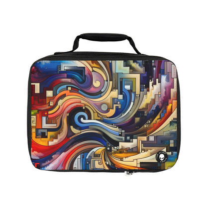 "Serene Blue: Abstract Art with Geometric Shapes"- The Alien Lunch Bag Abstract Art