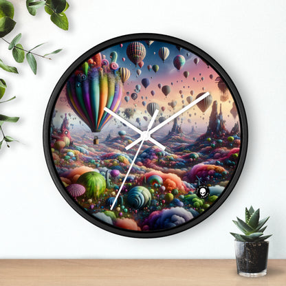 "Whimsical Sky : Une aventure surréaliste en ballon" - L'horloge murale extraterrestre