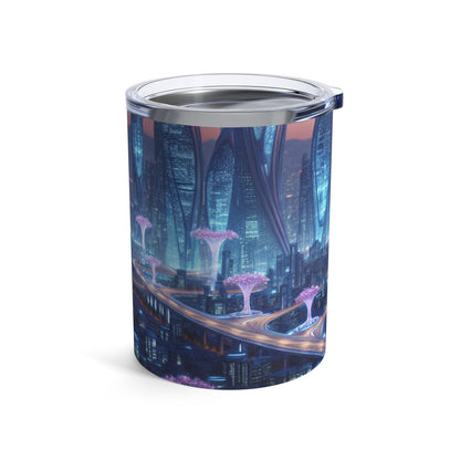 "City of Tomorrow: Nature and Technology Intertwined" - The Alien Tumbler 10oz