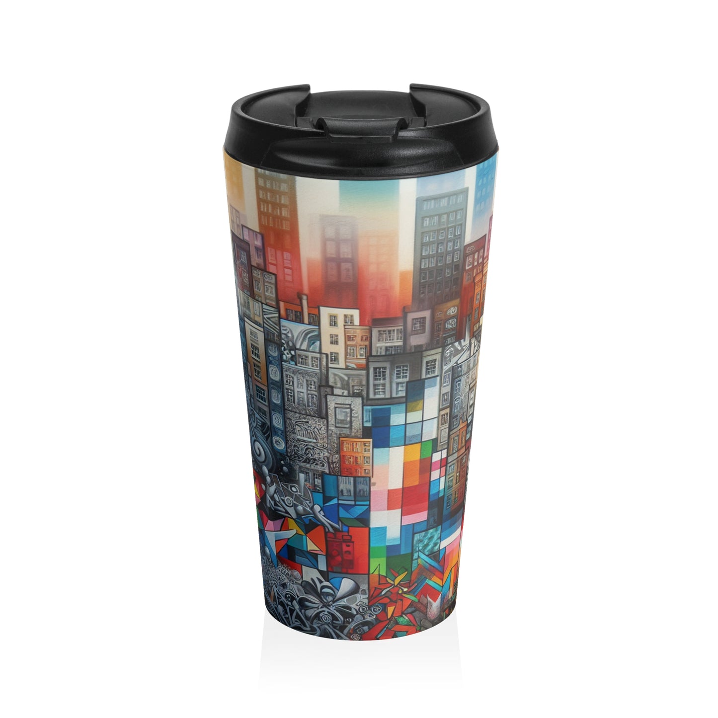 "Revolting Renaissance: A Vibrant Urban Uprising" - The Alien Stainless Steel Travel Mug Street Art / Graffiti