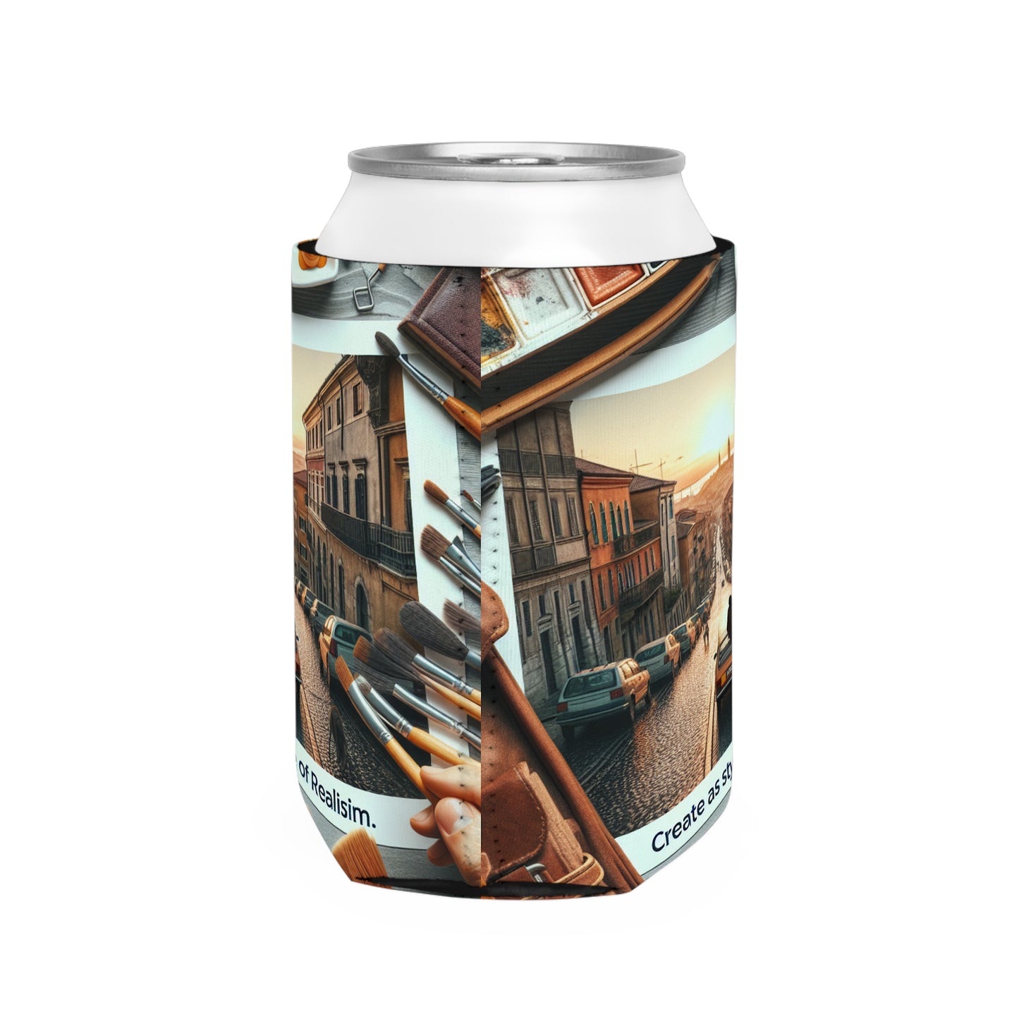 "Sérénité dans les coups de pinceau : réalisme immersif dans la tranquillité de la nature" - The Alien Can Cooler Sleeve Realism