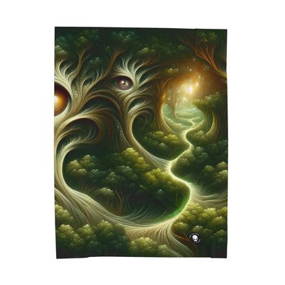 "Watchful Woods: The Path to Enchantment" - The Alien Velveteen Plush Blanket