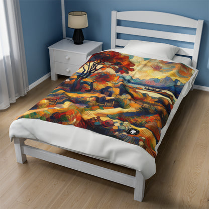 "Nature's Kaleidoscope: A Vivid Fauvism Exploration of the Animal Kingdom" - The Alien Velveteen Plush Blanket Fauvism