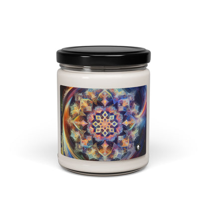 "Mandala dinámico: una pintura geométrica vibrante" - Vela de soja con aroma a alienígena de 9 oz