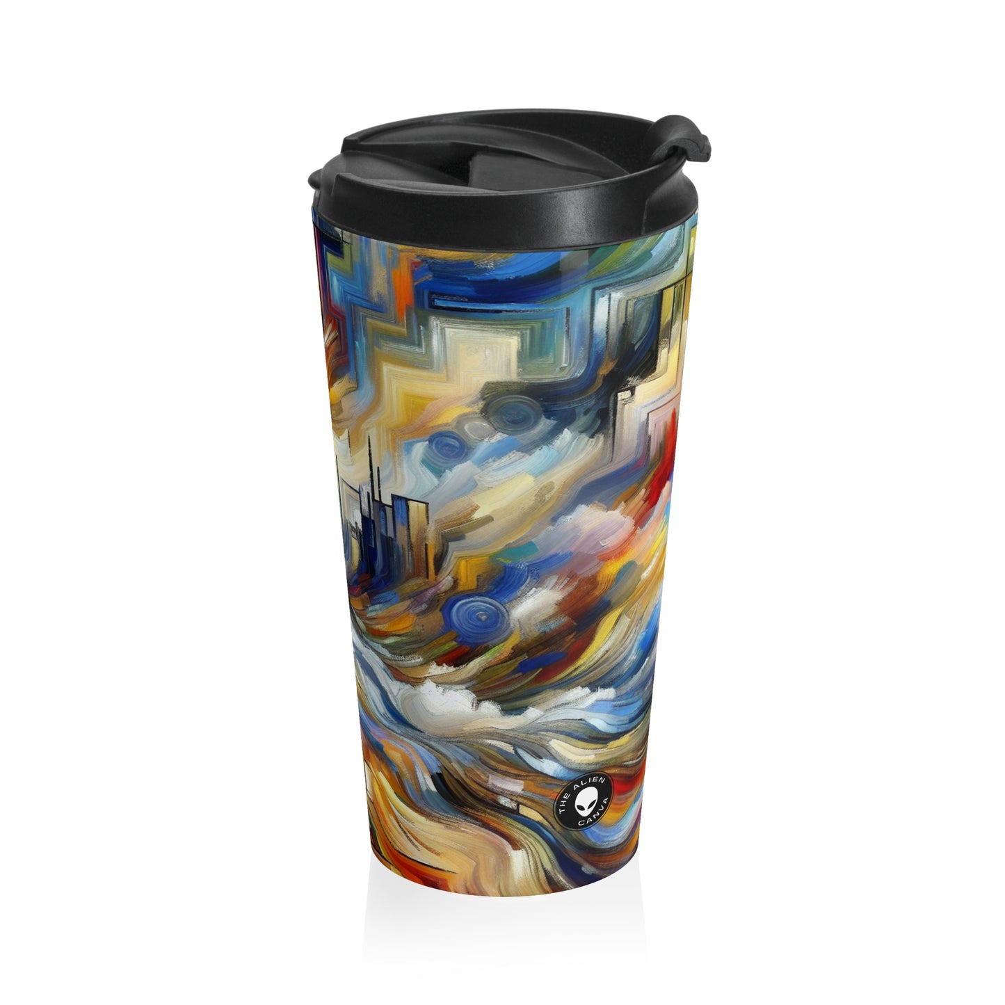 "Storm of Emotions" - The Alien Stainless Steel Travel Mug Expressionism