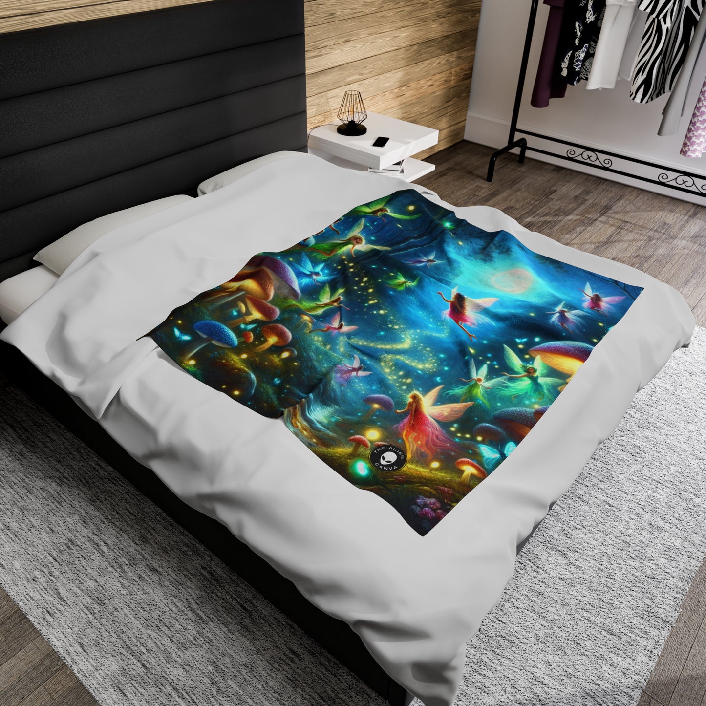 "Fairy Dance in the Glowing Forest" - The Alien Velveteen Plush Blanket