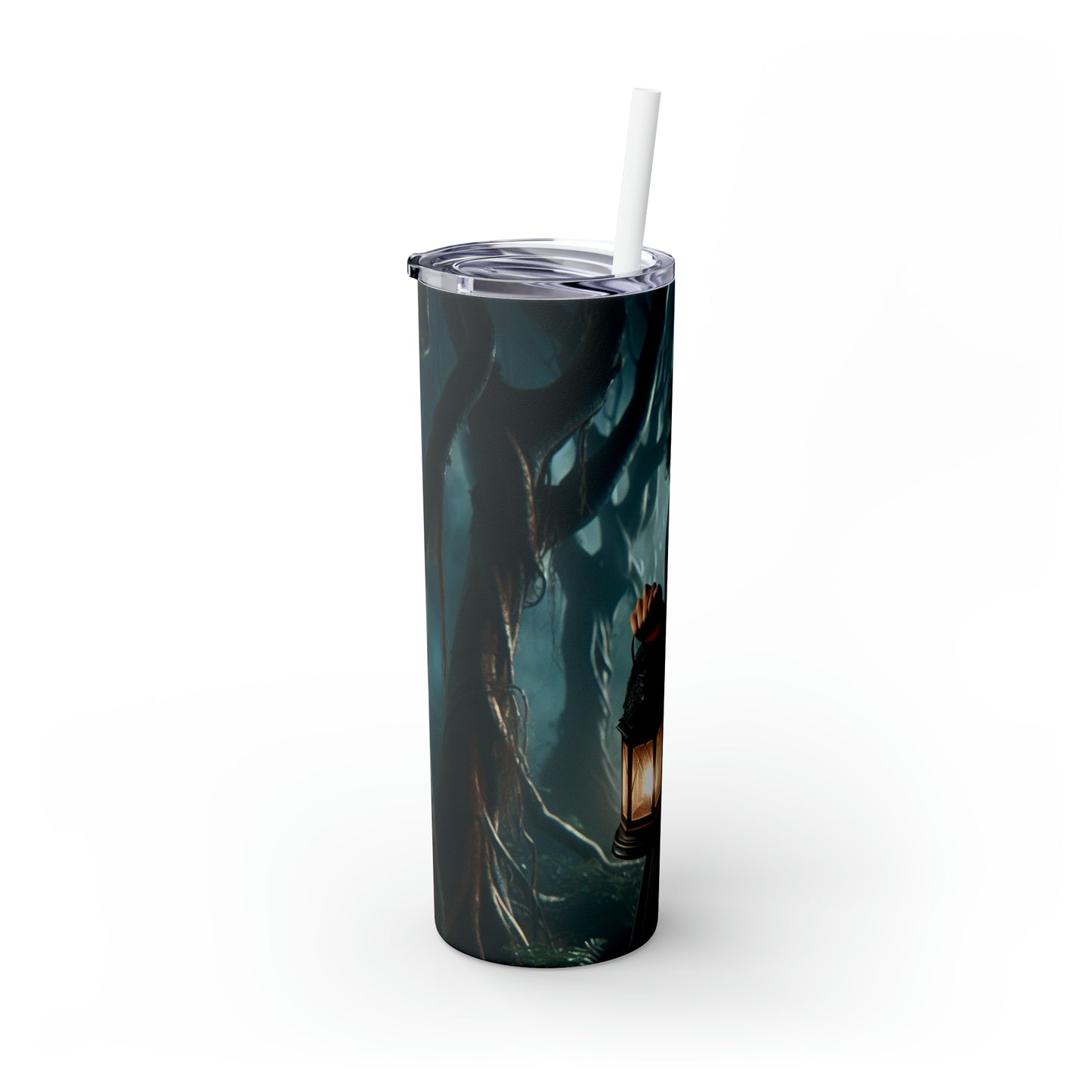 "Listo para la batalla en el bosque retorcido": el vaso delgado con pajita de Alien Maars® de 20 oz estilo arte gótico