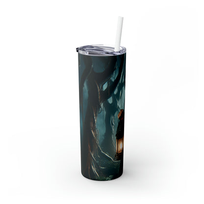 "Ready for Battle in the Twisted Woods" - The Alien Maars® Skinny Tumbler with Straw 20oz Gothic Art Style