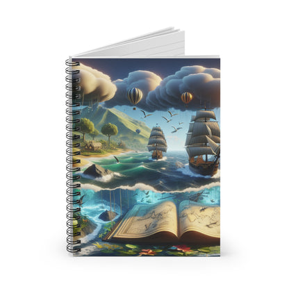 "Virtual Reality Odyssey: An Immersive 3D Art Experience" - The Alien Spiral Notebook (Ruled Line) Virtual Reality Art Style