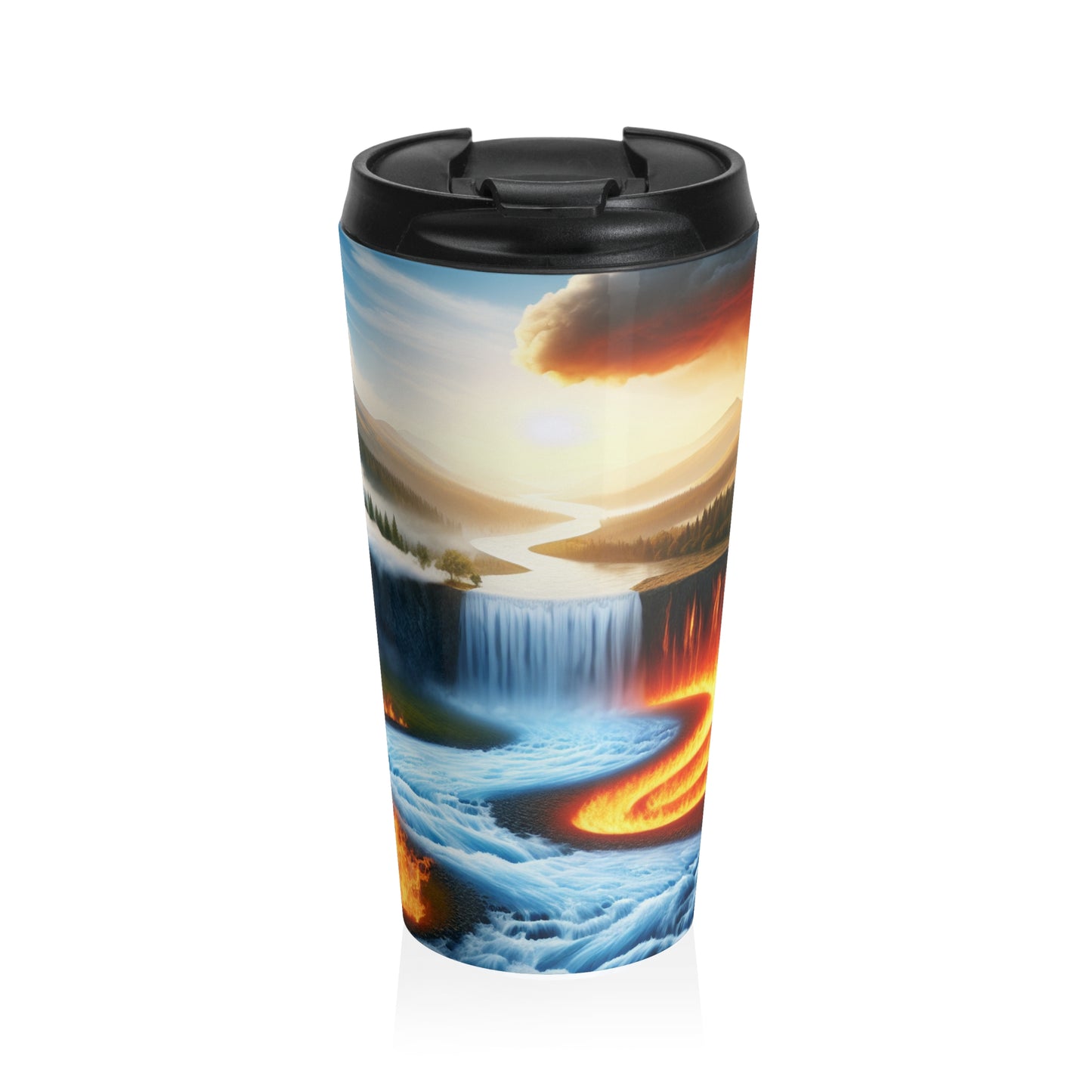 "Fusion of Elements: Harmony in Contrast" - The Alien Stainless Steel Travel Mug