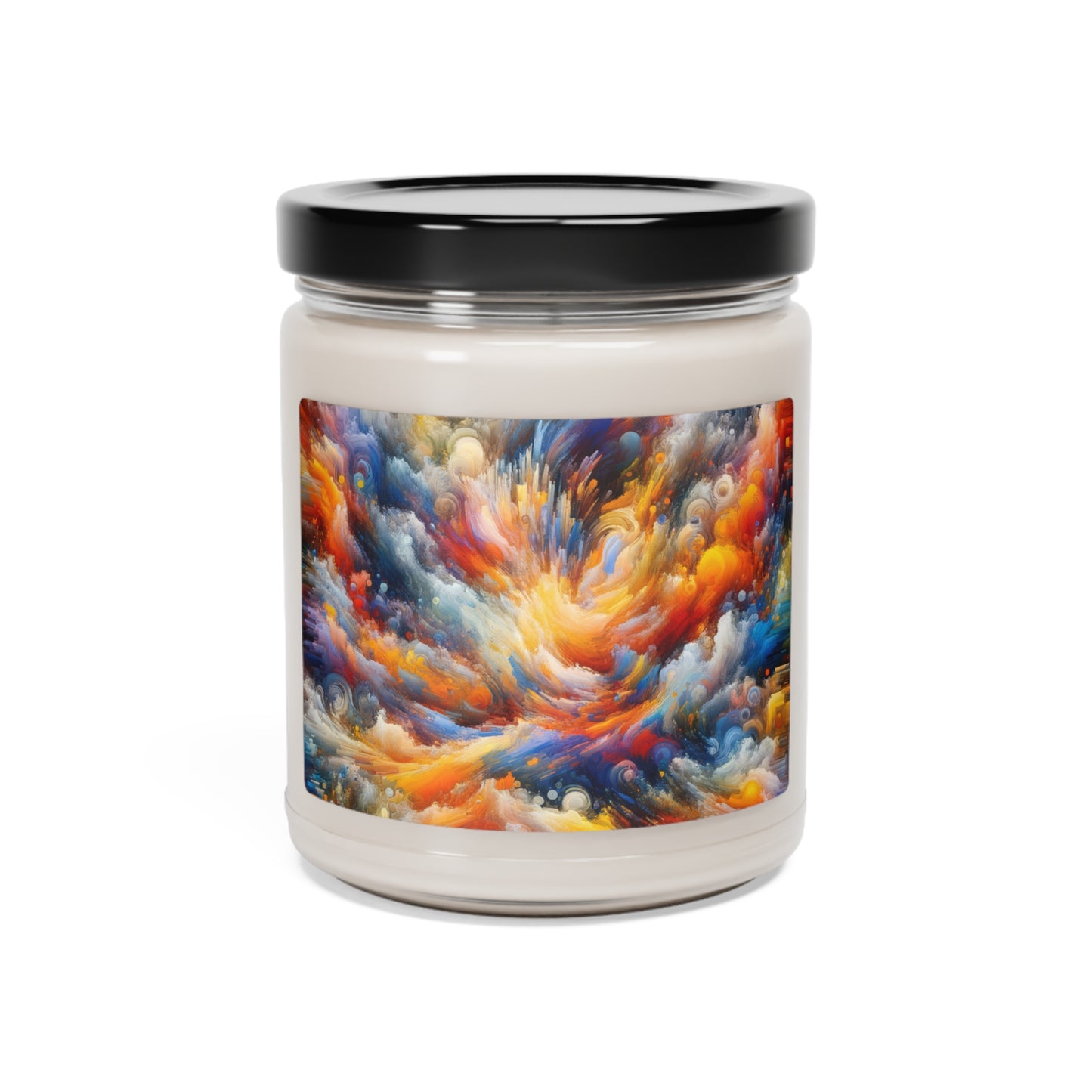 "Chaos vibrant". - La bougie de soja parfumée Alien 9oz Style expressionnisme abstrait