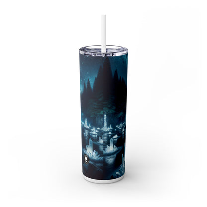 "Crystal Grove: Starlit Reflections" - The Alien Maars® Skinny Tumbler with Straw 20oz