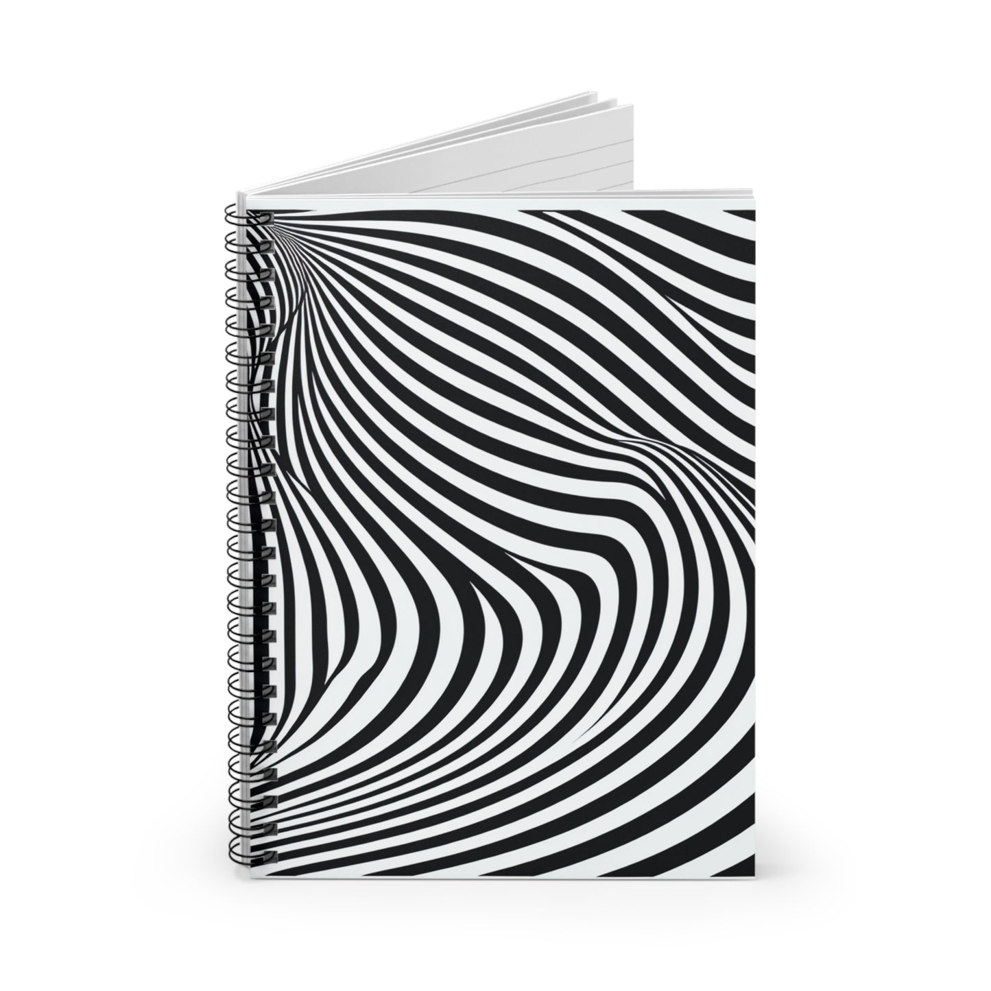 "Optical Illusion Wave" - The Alien Spiral Notebook (Ruled Line) Op Art Style