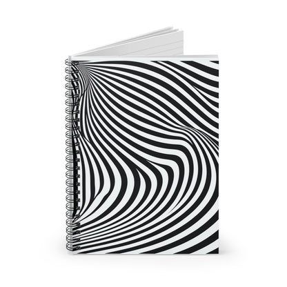 "Optical Illusion Wave" - ​​Le carnet à spirale Alien (ligne lignée) Style Op Art