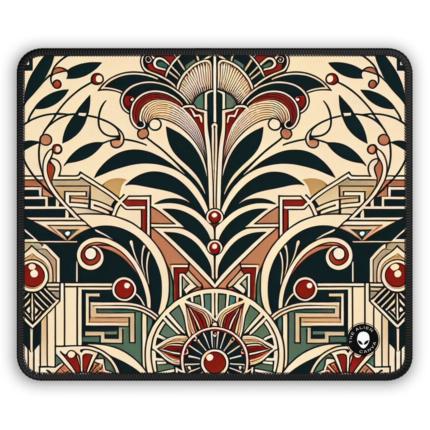 "Golden Glamour: A Dynamic Art Deco Cityscape at Sunset" - The Alien Gaming Mouse Pad Art Deco