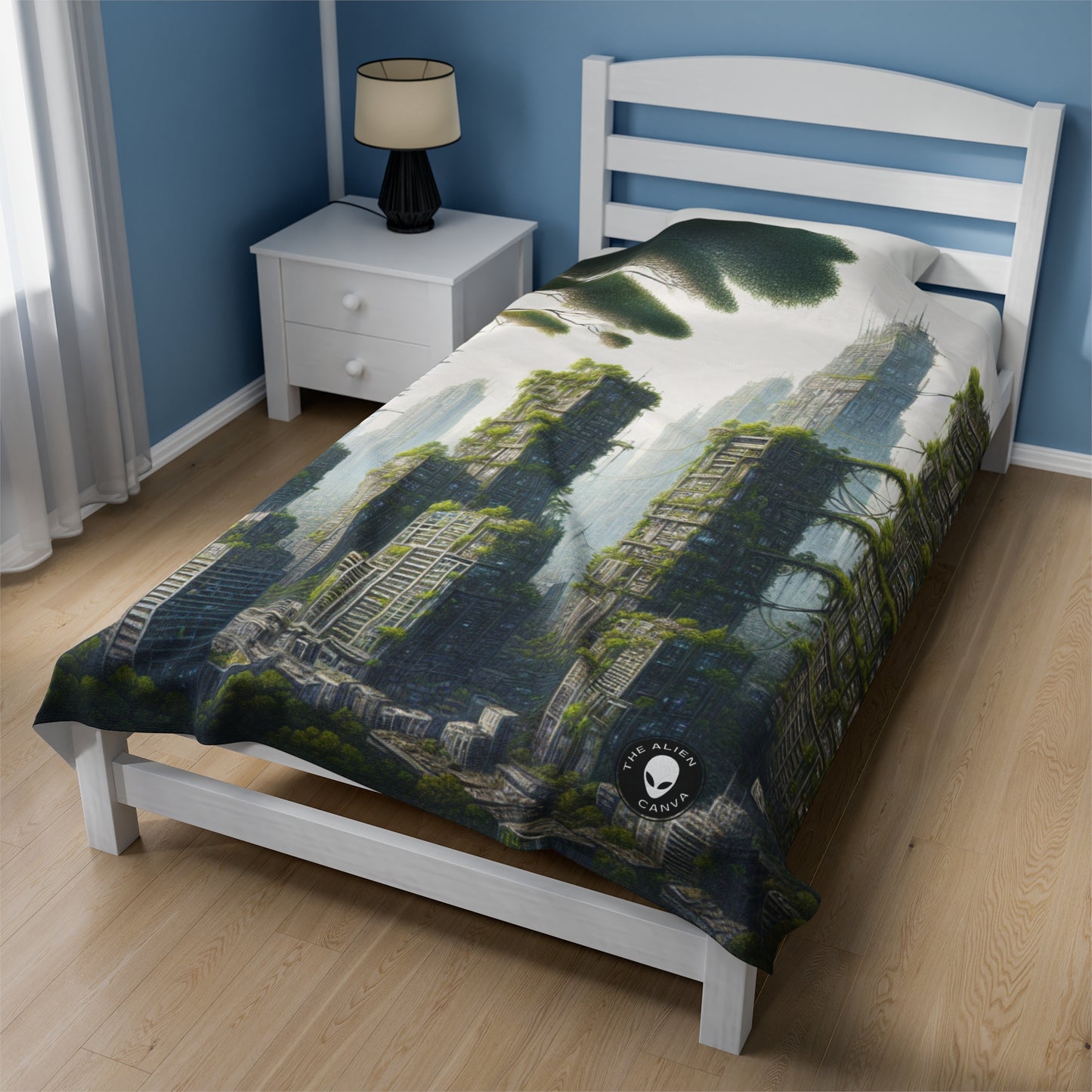 "Nature's Resurgence: The Urban Jungle" - The Alien Velveteen Plush Blanket