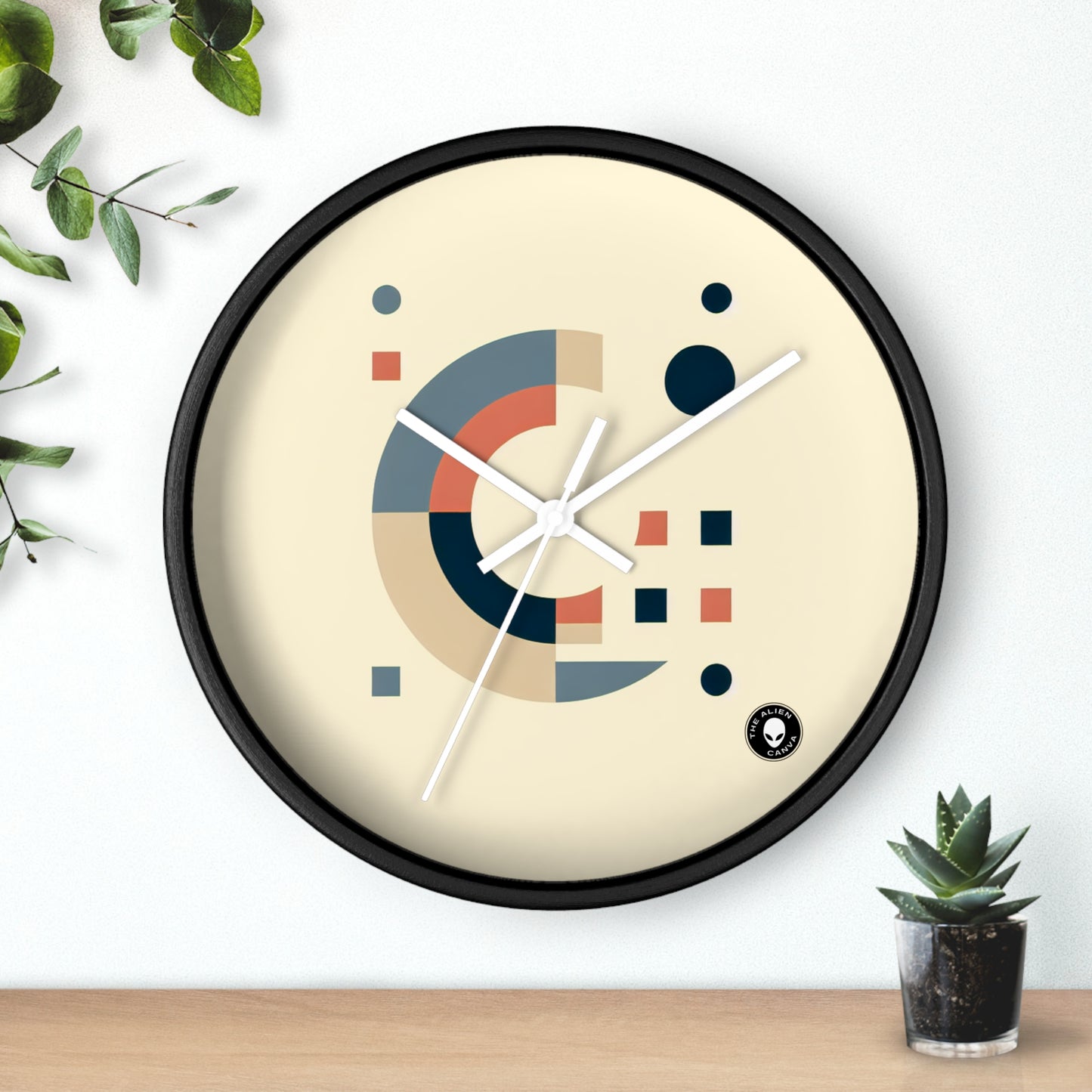 "Monochrome Shapes" - The Alien Wall Clock Minimalism