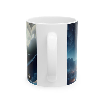 "Midnight Blooms: The Glow of Giant Flowers" - The Alien Ceramic Mug 11oz