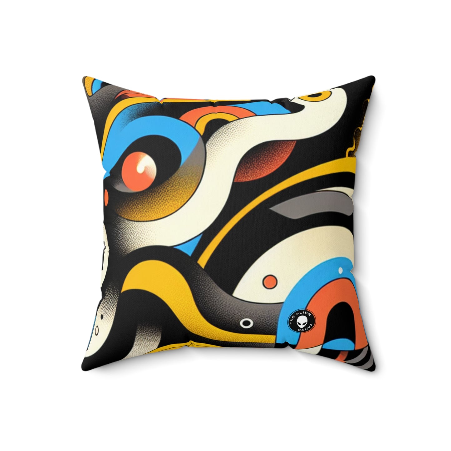 "Dada Fusion: A Whimsical Chaos of Everyday Objects"- The Alien Spun Polyester Square Pillow Neo-Dada