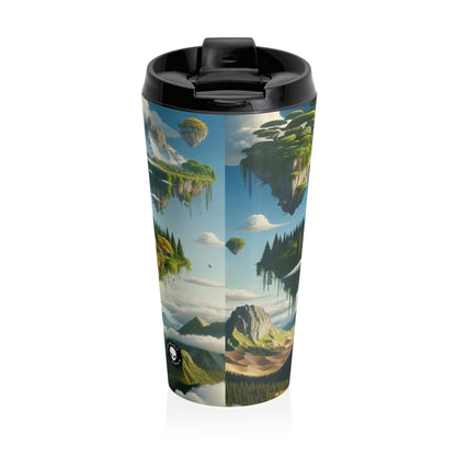 "Elemental Isles: A Dreamlike Journey through Nature's Wonders" - The Alien Stainless Steel Travel Mug