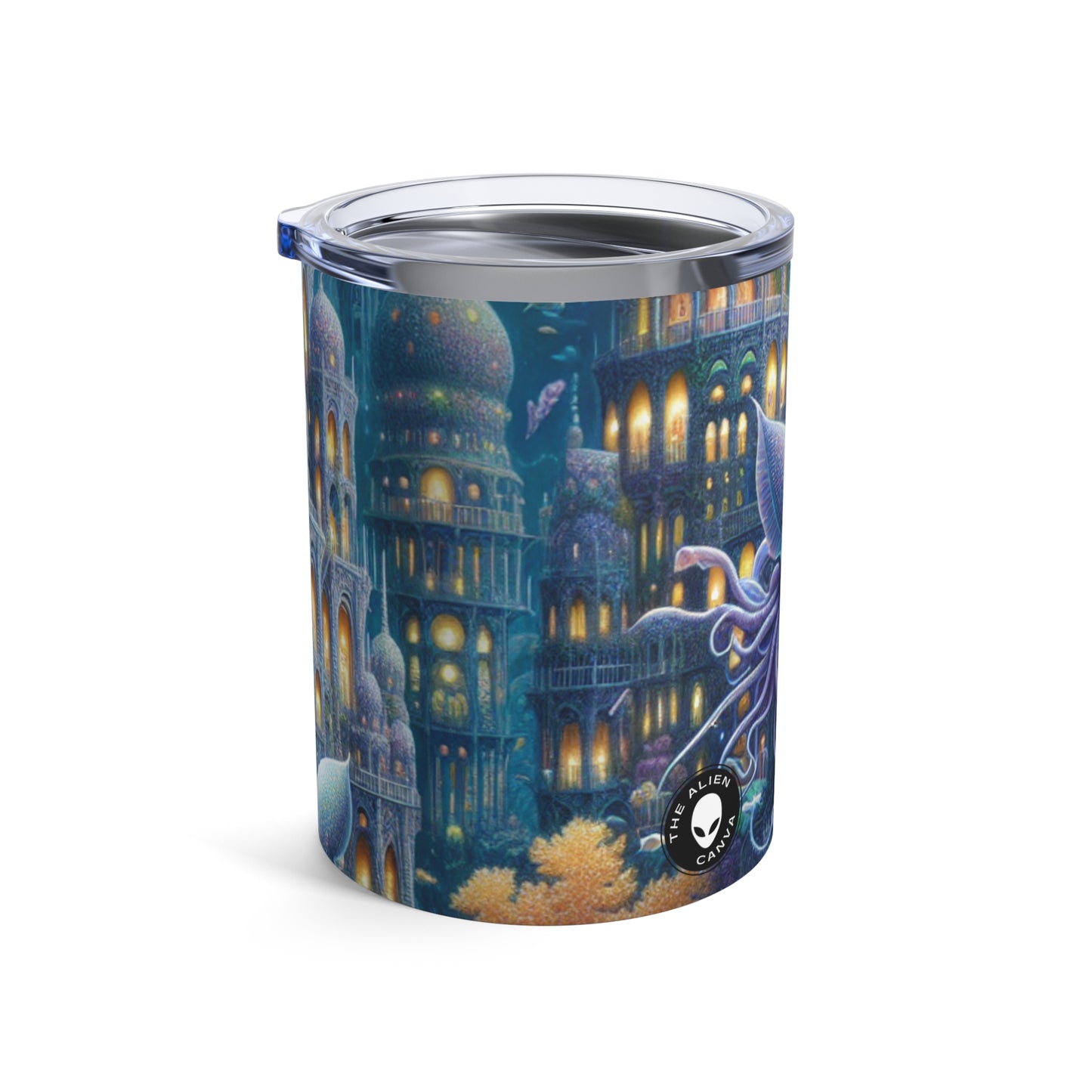 "Atlántida encantadora: una armonía de criaturas marinas" - Vaso Alien de 10 oz