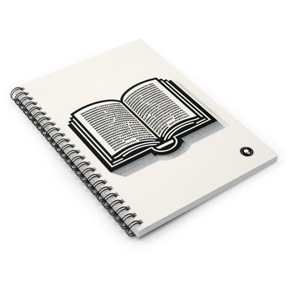 "A Singular Story: Monochrome Typography" - The Alien Spiral Notebook (Ruled Line) Minimalism