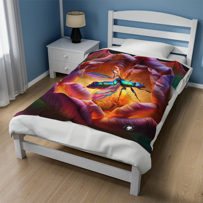 "The Beauty of Nature: A Hyperrealistic Insect Mosaic" - The Alien Velveteen Plush Blanket Hyperrealism