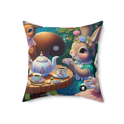 "Enchanted Tea Party in the Woodland Glade"- The Alien Spun Polyester Square Pillow