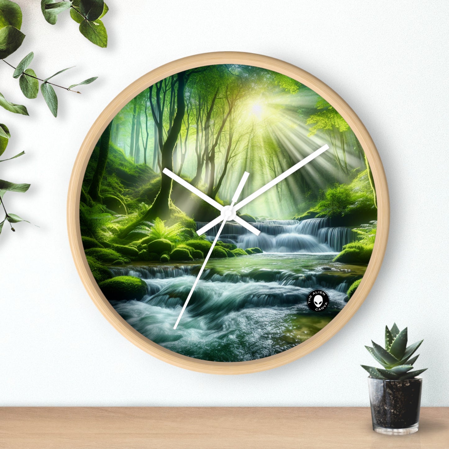 "Oasis de cascade enchanteresse" - L'horloge murale extraterrestre