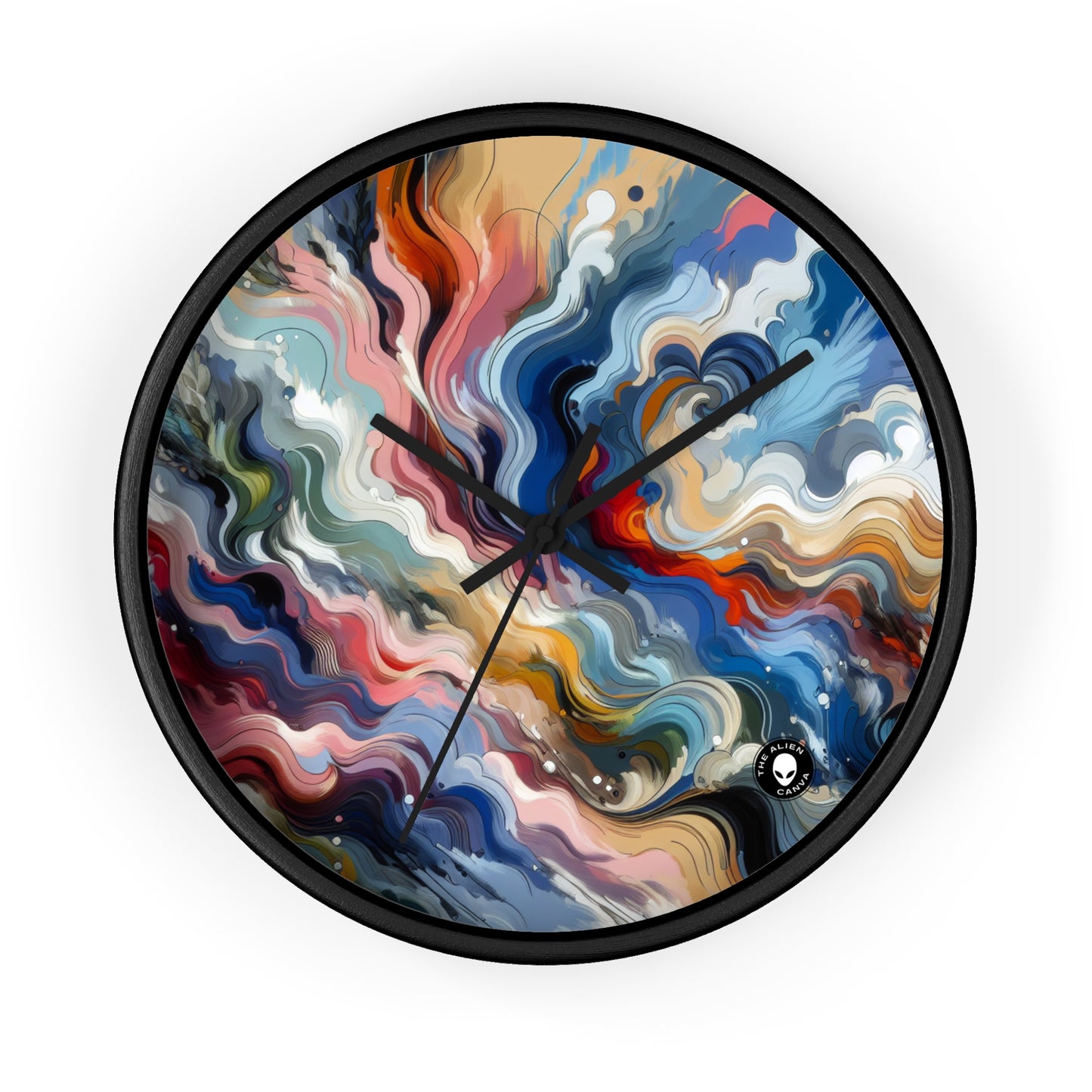 "Serenidad del amanecer: una pintura abstracta inspirada en la renovación" - La abstracción lírica del reloj de pared alienígena