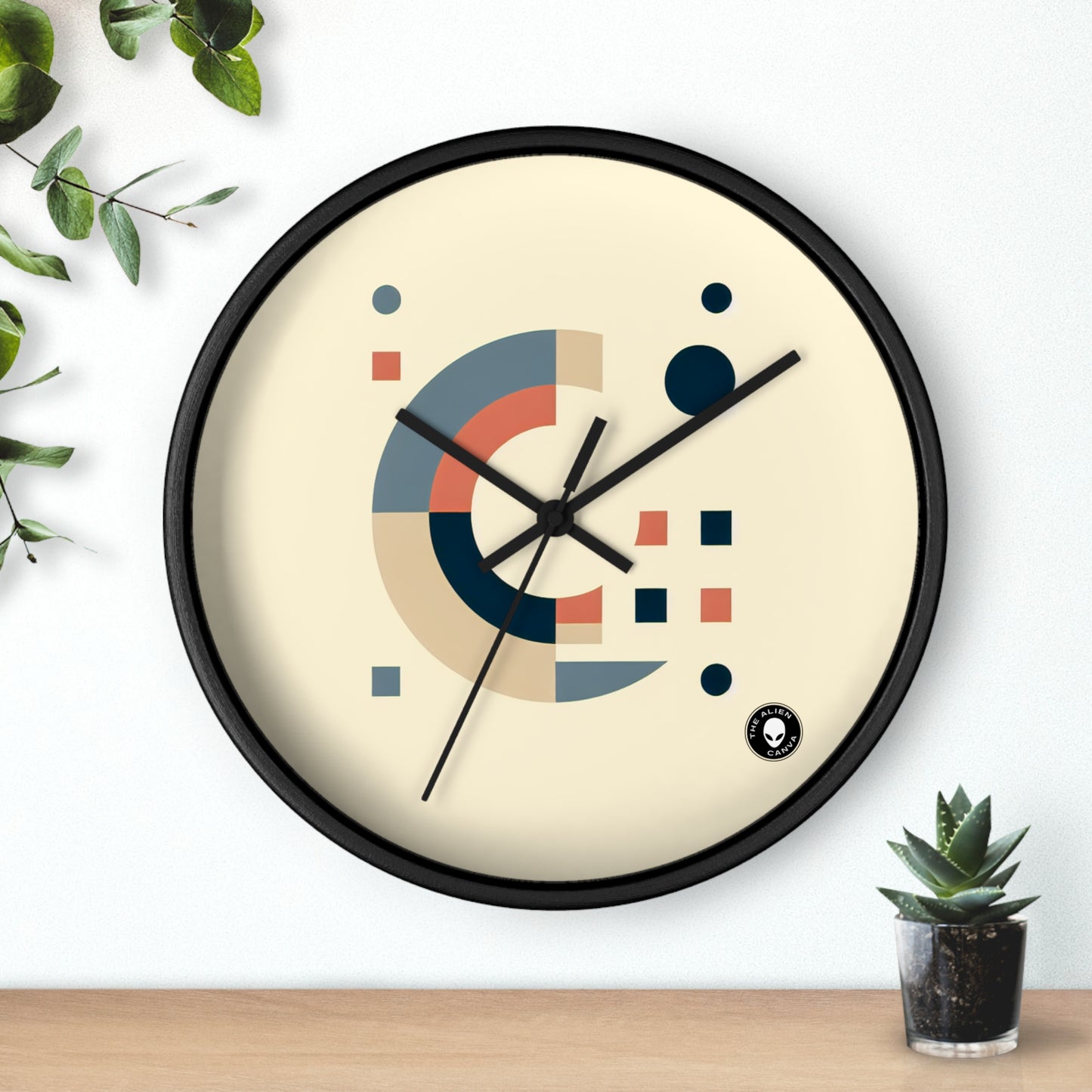 "Monochrome Shapes" - The Alien Wall Clock Minimalism