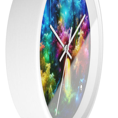 "Enchanted Rainbow Forest: Gateway to the Unseen Realm" - The Alien Wall Clock