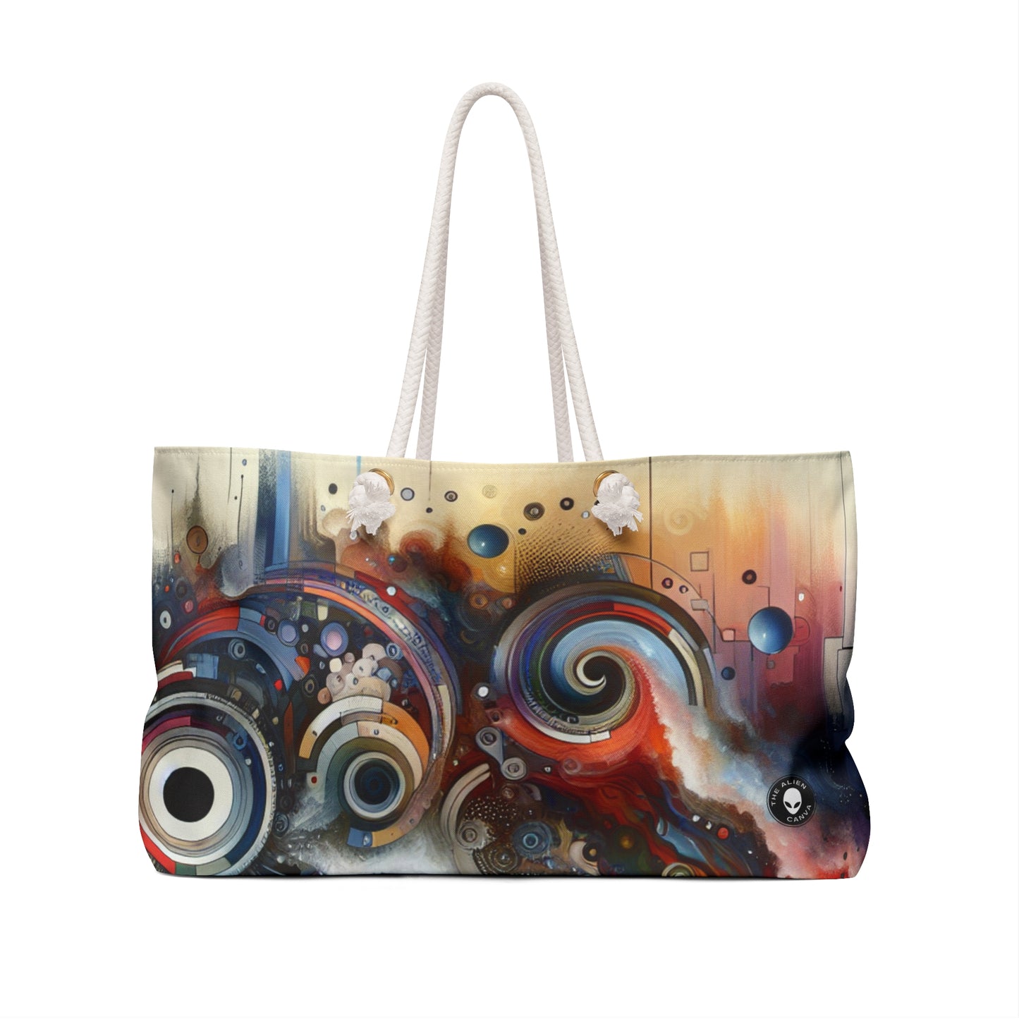 "Temporal Flux : Un voyage surréaliste à travers des formes abstraites et des couleurs vibrantes" - The Alien Weekender Bag Avant-garde Art