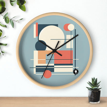 "Serenidad minimalista: reflejos tranquilos del atardecer" - El minimalismo del reloj de pared alienígena